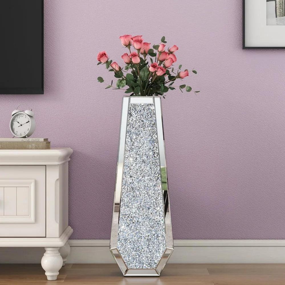 lixra Crushed Diamonds Mirror Floor Vase