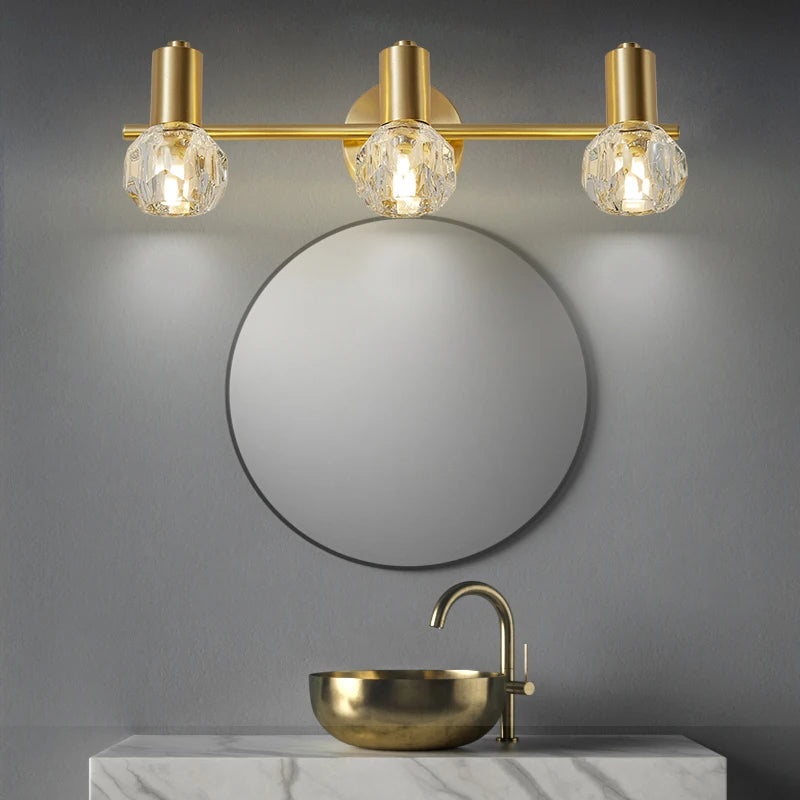 Lixra Crystal-Adorned Golden Vanity Light