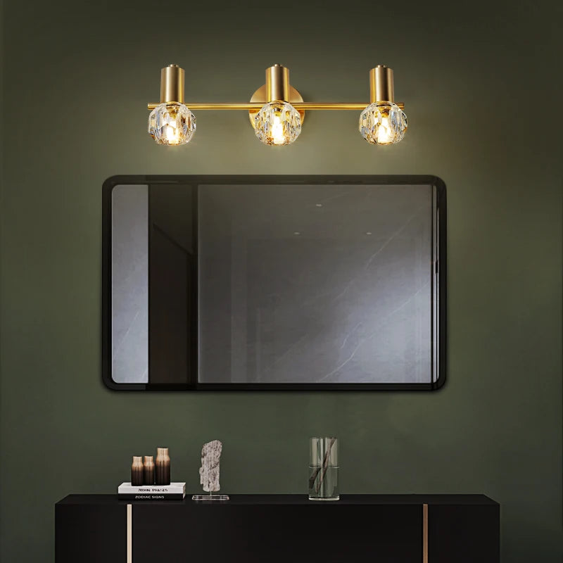 Lixra Crystal-Adorned Golden Vanity Light