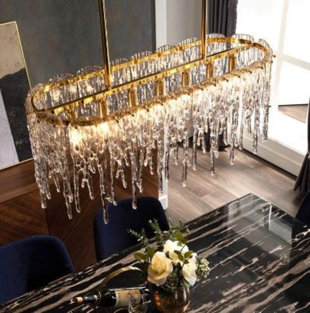 Lixra Crystal Designed Golden Metal LED Chandelier