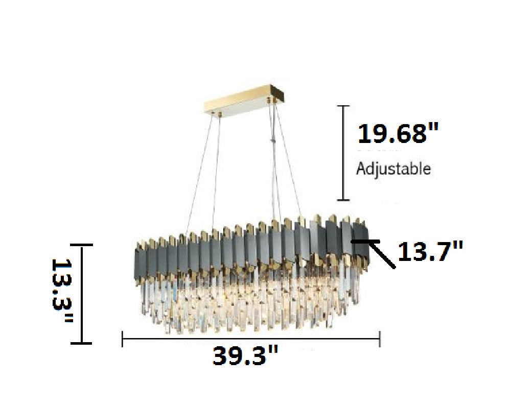 Lixra Crystal Rectangular Chandelier Lighting