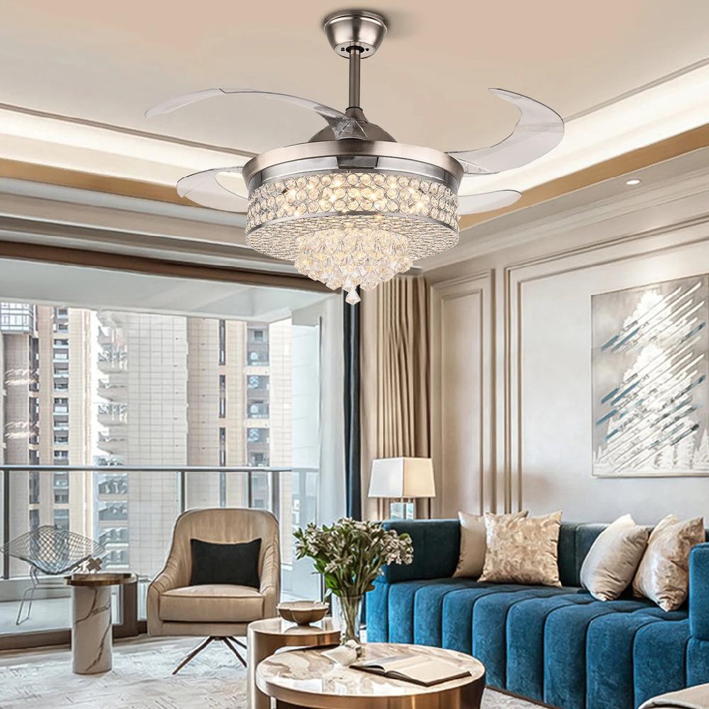 Lixra Crystal Remote Controlled Ceiling-Fan