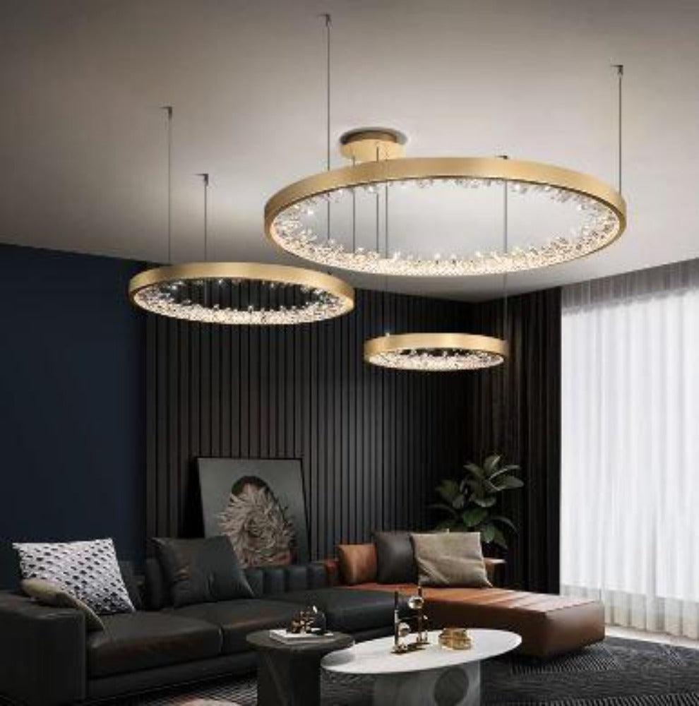 Lixra Crystal Rings Modern Pendant Light
