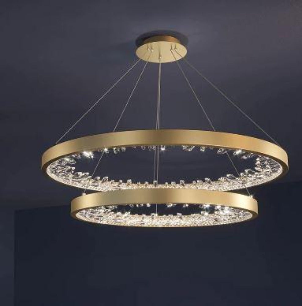 Lixra Crystal Rings Modern Pendant Light