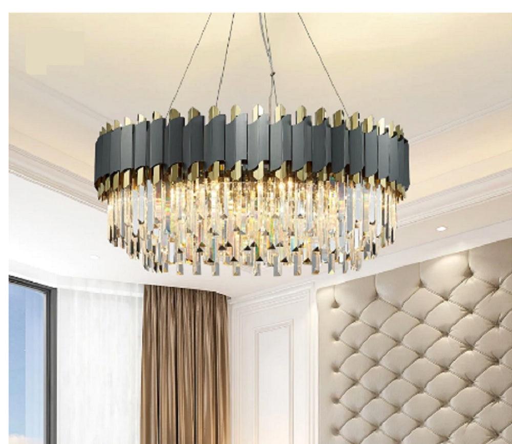 Lixra Crystal Round LED Chandelier Lights