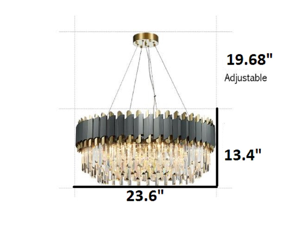 Lixra Crystal Round LED Chandelier Lights