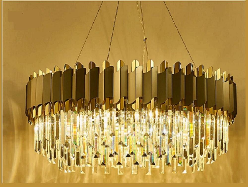lixra Crystal Round LED Chandelier Lights