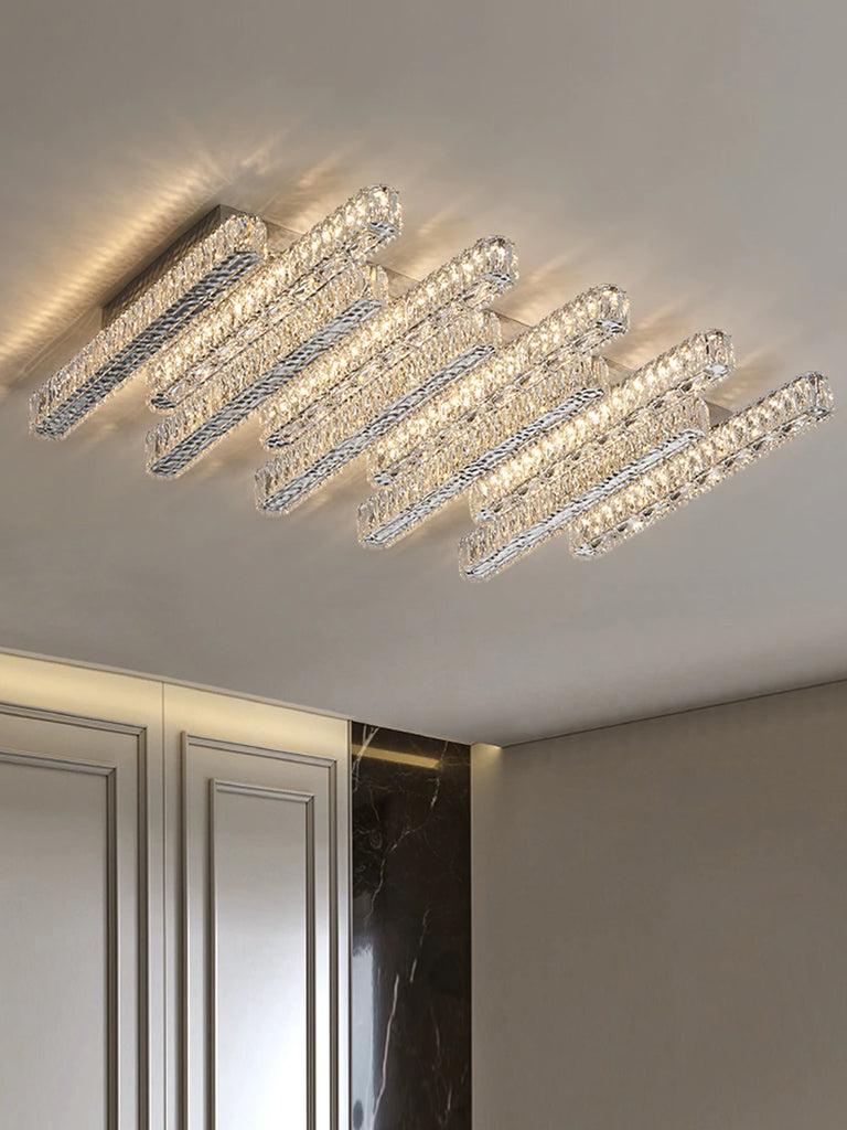 Lixra Crystal Semi-Flush Mounted Ceiling Light