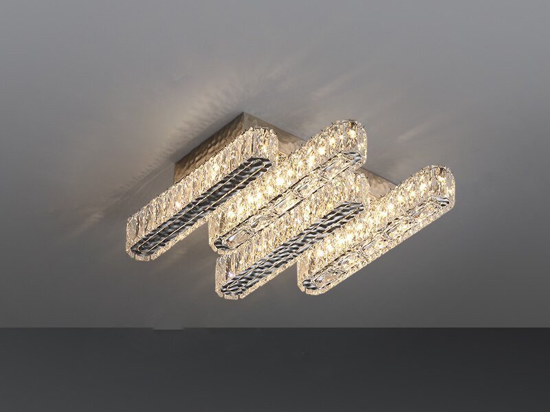 Lixra Crystal Semi-Flush Mounted Ceiling Light
