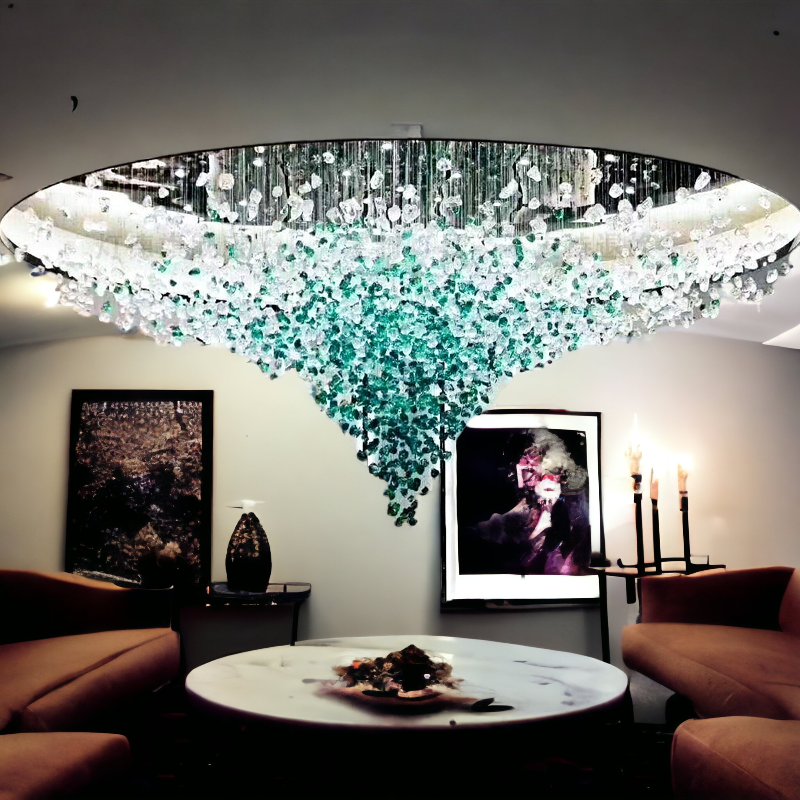 lixra Crystal Stone Modern LED Chandelier