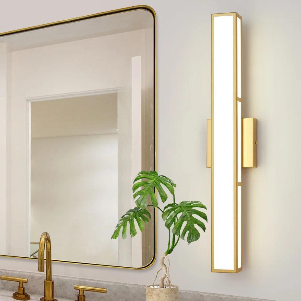 Lixra Cuboid-Shaped Gold Finish Wall Sconce