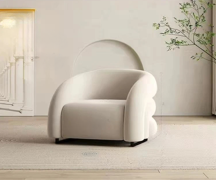 Lixra Curved Design Luxurious Velvet Accent Chair