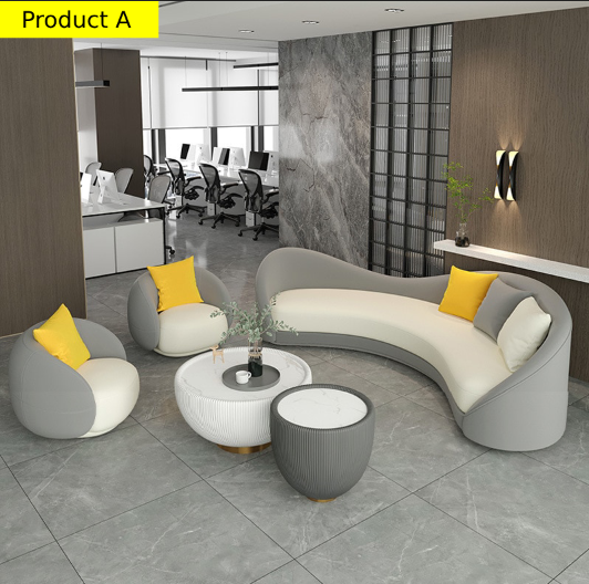 Lixra Curved Fabric Sofa Set For Living Room