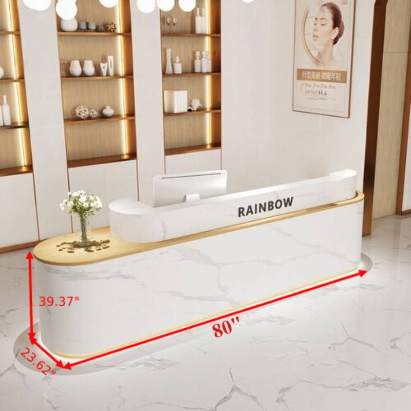 Lixra Curved Wood Company Reception Desk