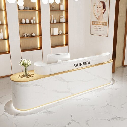 lixra Curved Wood Company Reception Desk