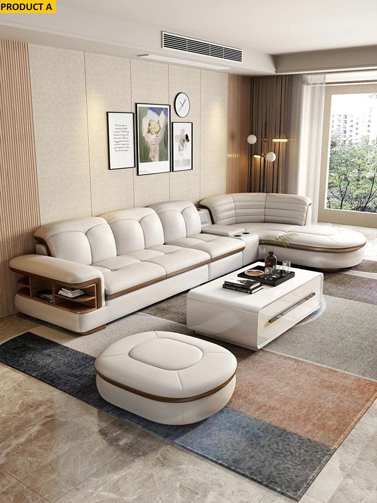Lixra Customizable Sectional Leather Sofa Set