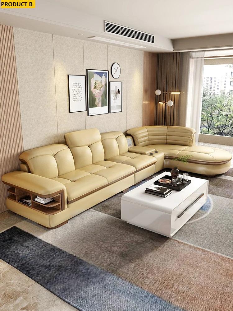 Lixra Customizable Sectional Leather Sofa Set