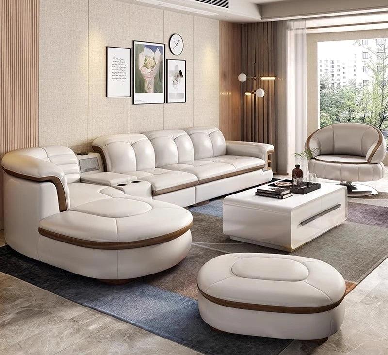 lixra Customizable Sectional Leather Sofa Set