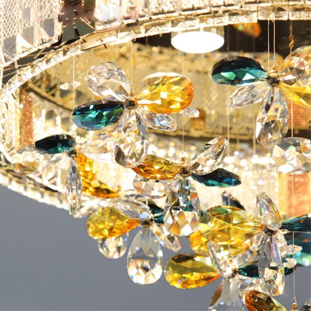 Lixra Dazzling Luxury Crystal Gold Ceiling Light