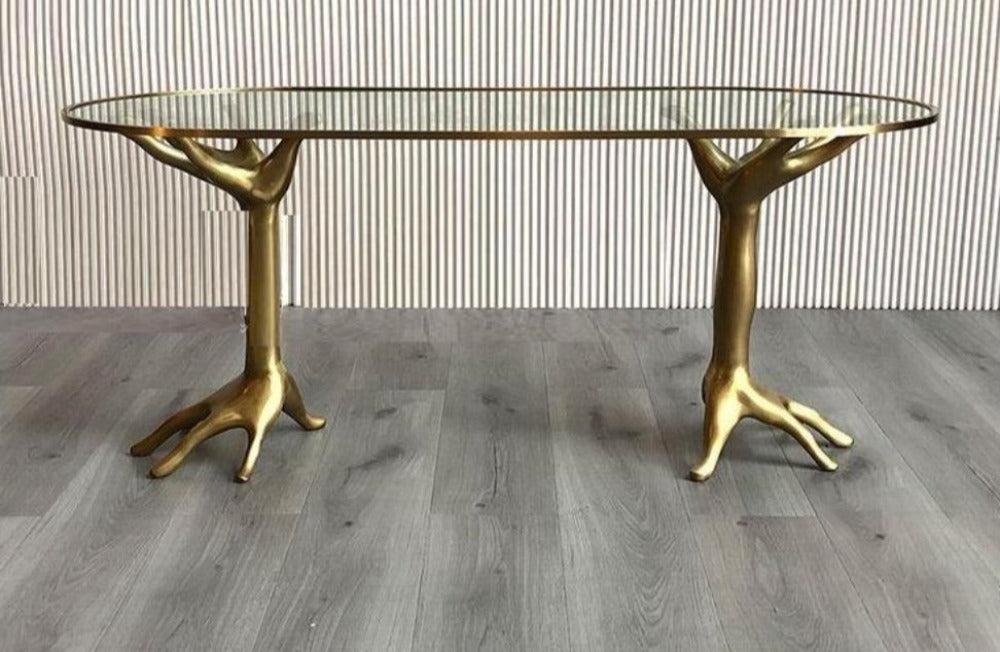 Lixra Decorative Glass Top Modern Coffee Table