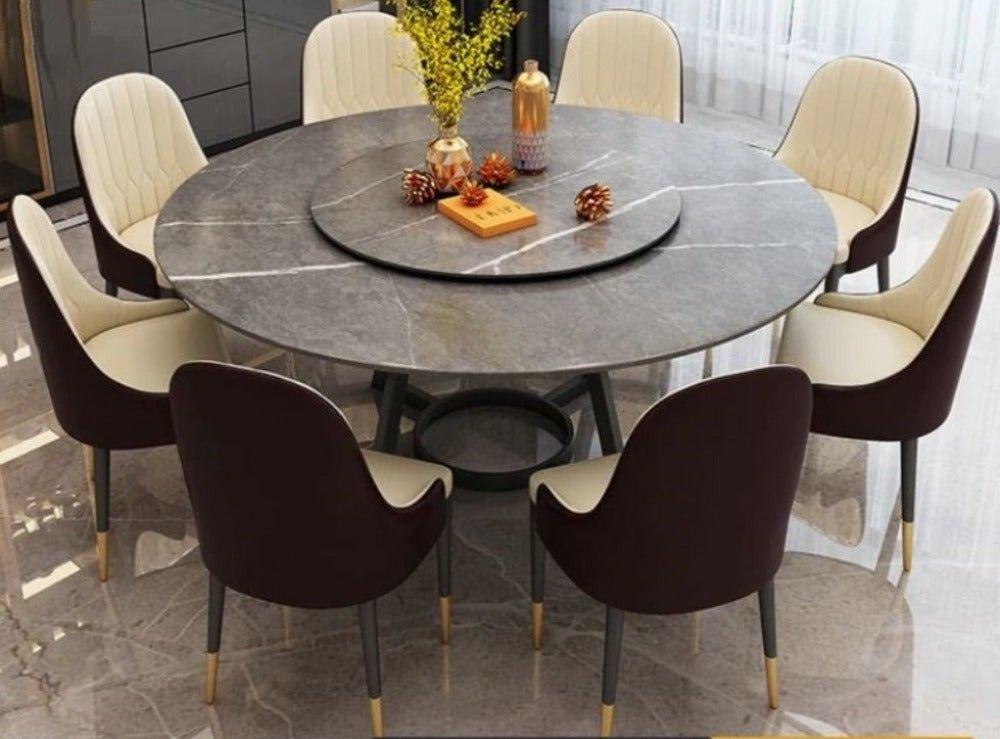 Lixra Dine Shine Marble-Top Dining Table Set