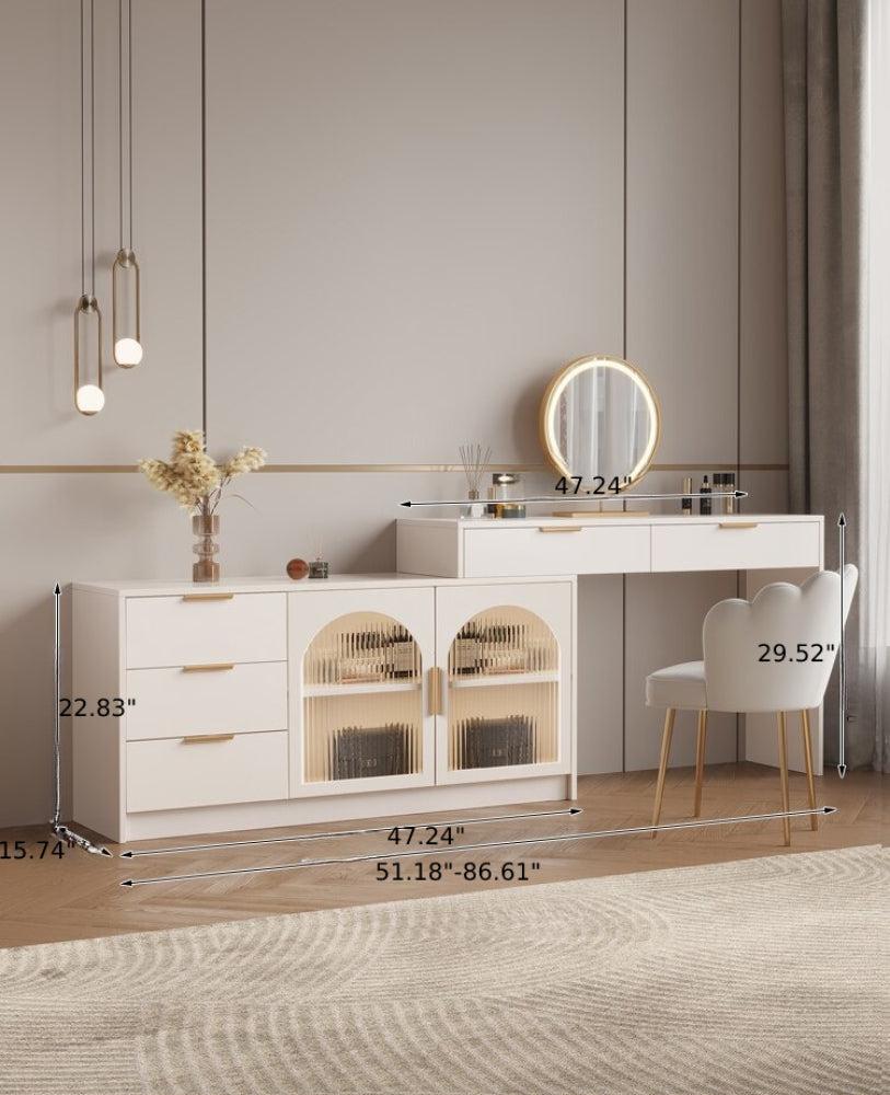 Lixra Dressing Table With Drawers And Cabinets