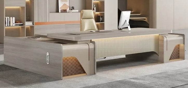 lixra Dual-Color Modern LED Computer Desk