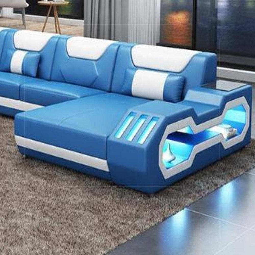 Lixra Electric LED Recliner Leather Sectional Sofa
