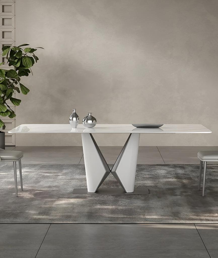 Lixra Elegant 6-Seater Marble Dining Table Set