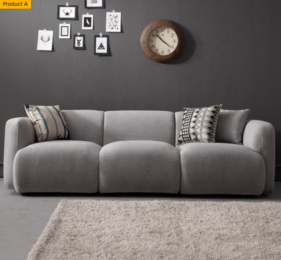Lixra Elegant Design 3-Seater Fabric Sofa