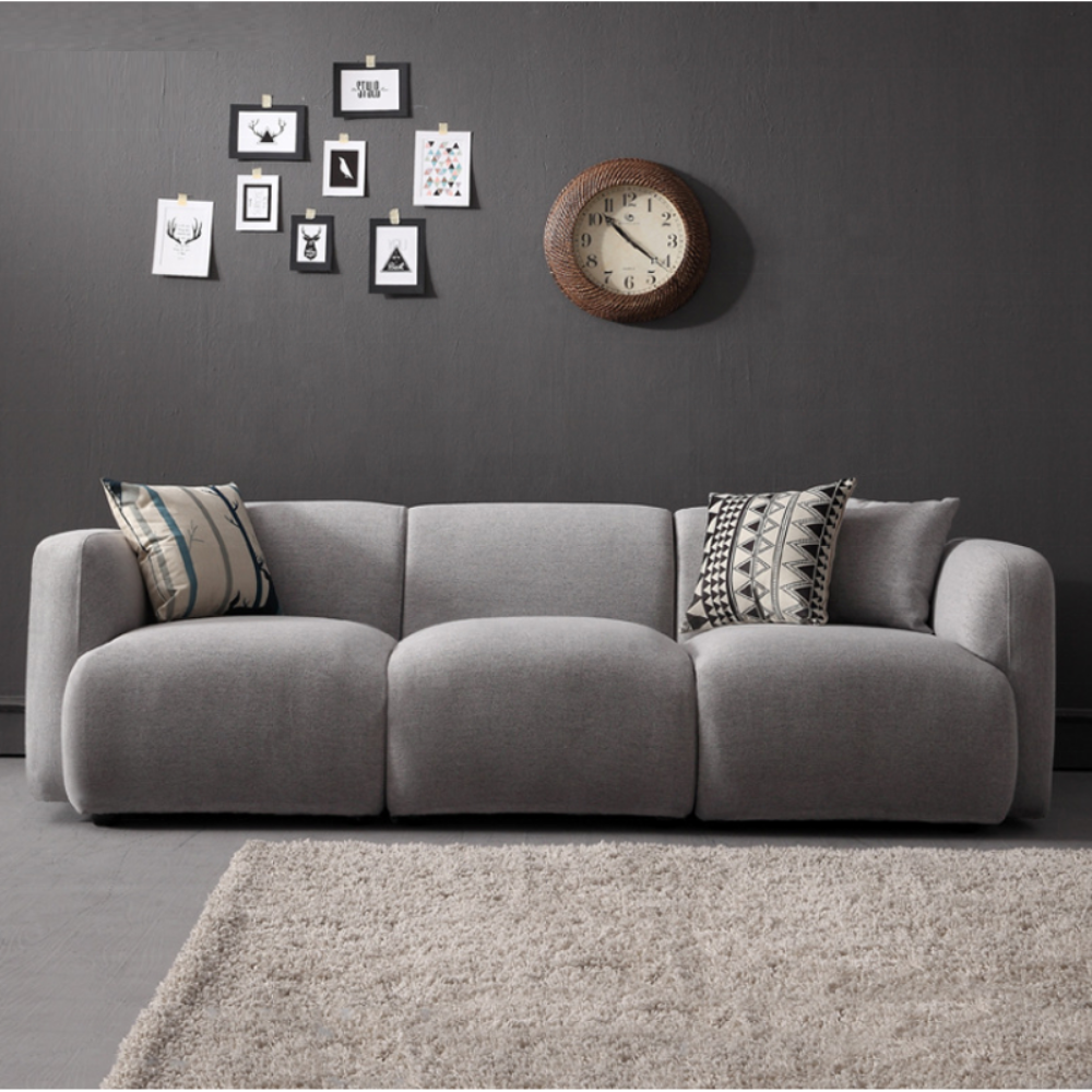 lixra Elegant Design 3-Seater Fabric Sofa