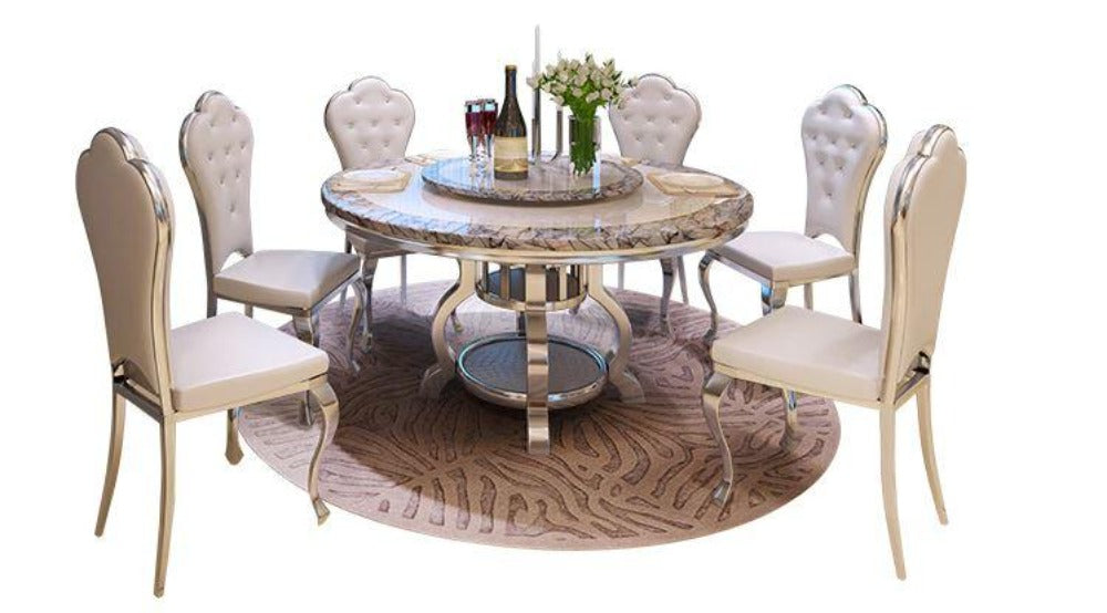 Lixra Elegant Designed Marble Dining Table Set