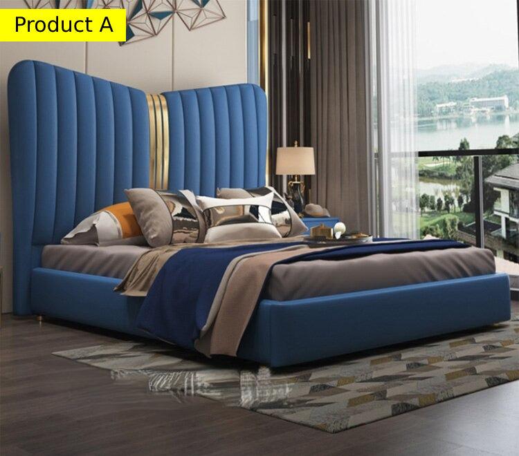 Lixra Elegant Designer Leather Bed With Headboard