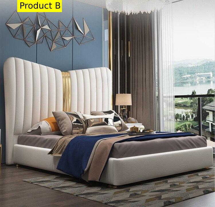 Lixra Elegant Designer Leather Bed With Headboard