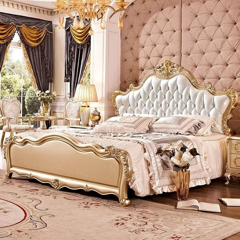 Lixra Elegant European Design Luxury Leather Bed