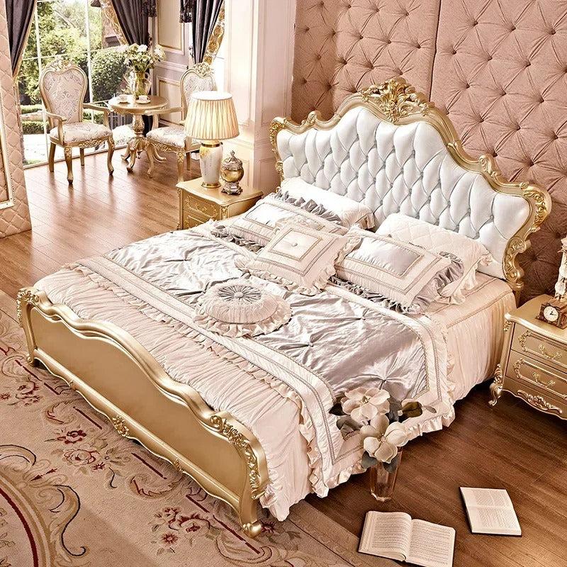Lixra Elegant European Design Luxury Leather Bed