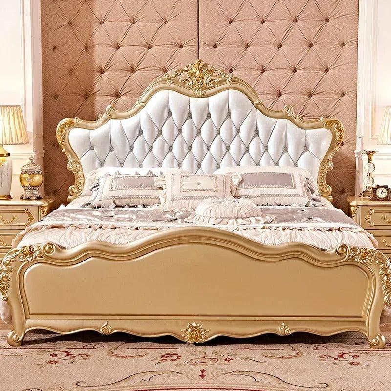 lixra Elegant European Design Luxury Leather Bed
