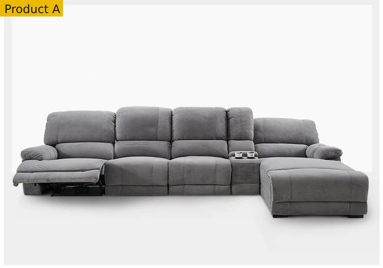 Lixra Elegant Fabric Recliner Sectional Sofa