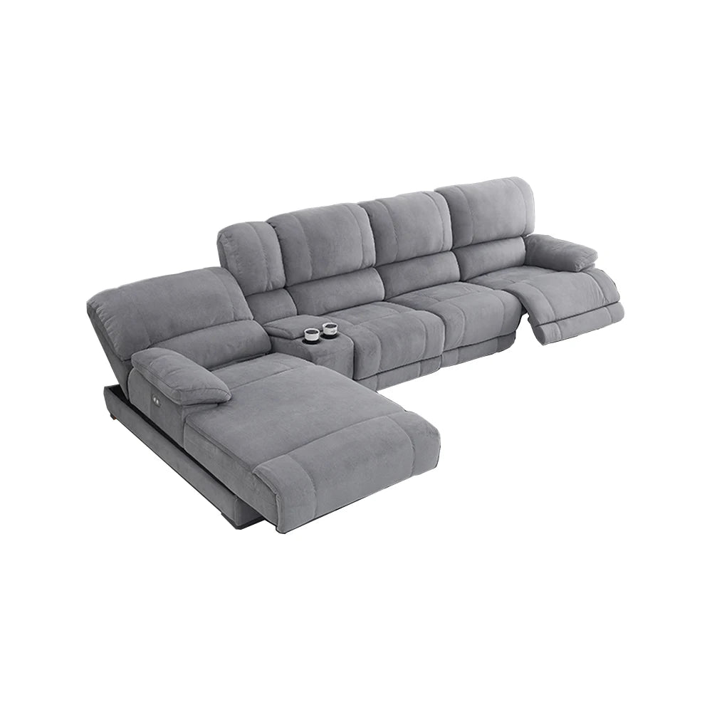 Lixra Elegant Fabric Recliner Sectional Sofa