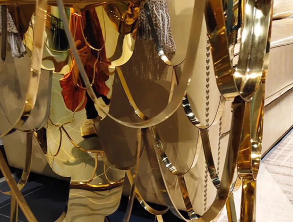 Lixra Elegant Gold Base Marble Side Table