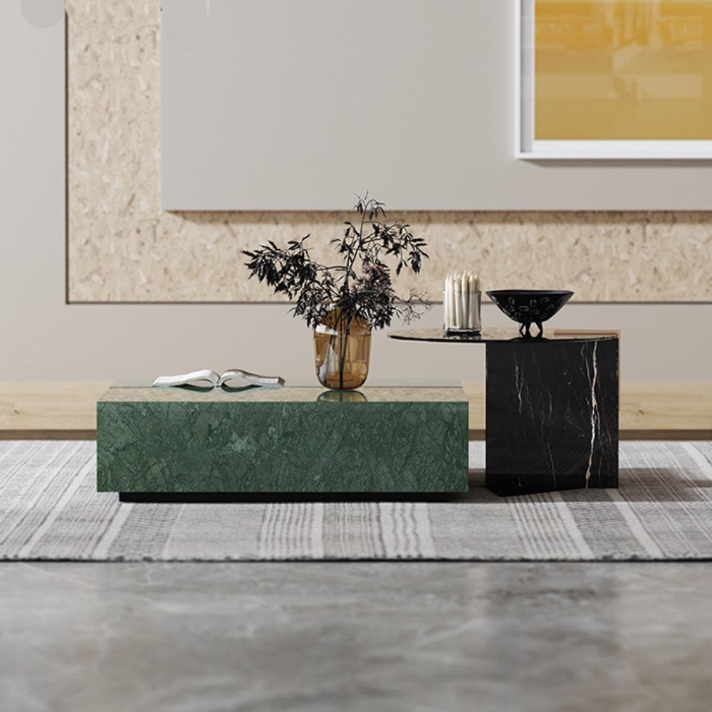 Lixra Elegant Green Marble Coffee Table
