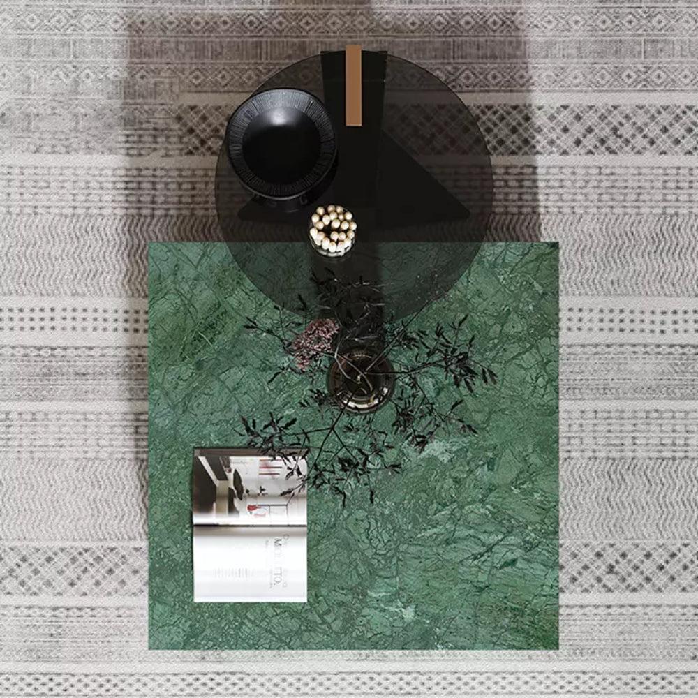 Lixra Elegant Green Marble Coffee Table