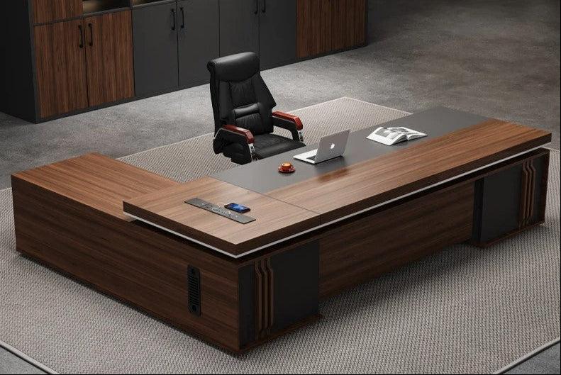 lixra Elegant L-Shaped Wooden Computer Desk