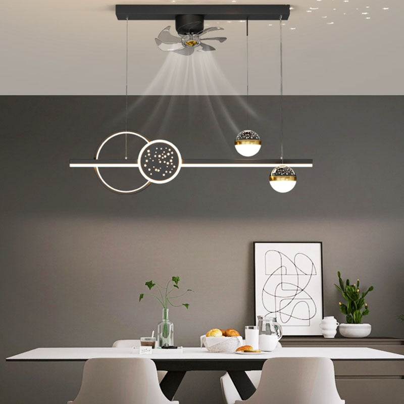 Lixra Elegant Pendant Light With Ceiling Fan