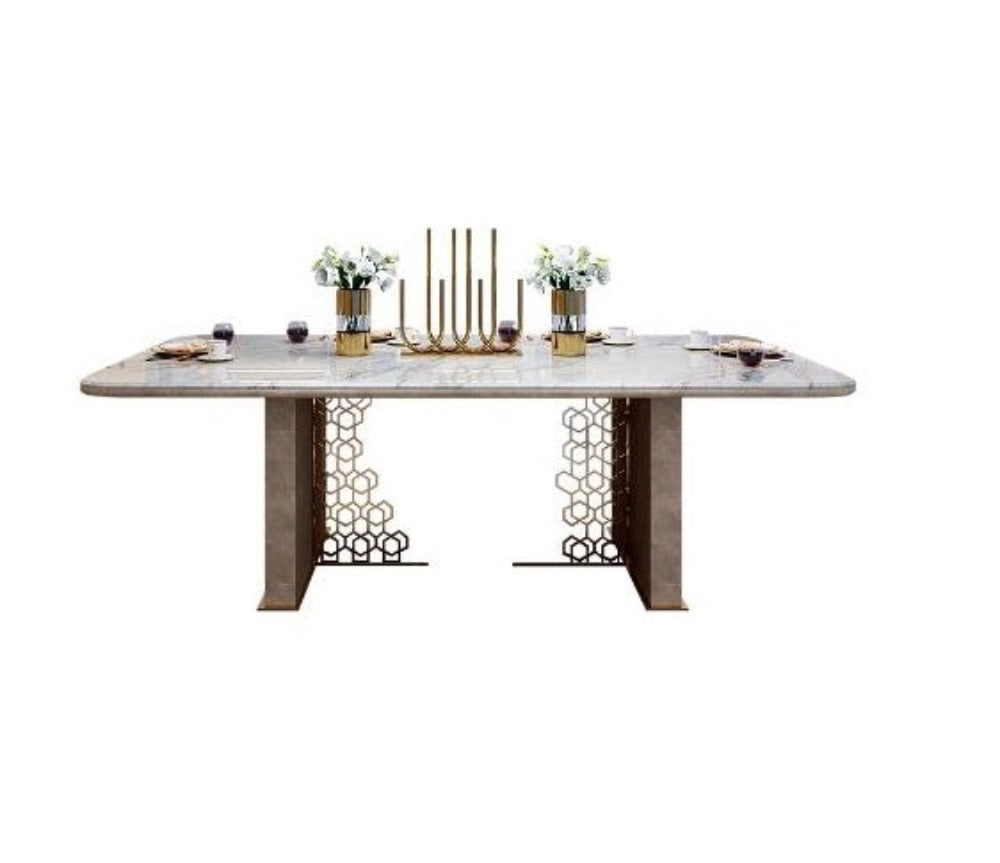 Lixra Elegant Rectangular Marble Dining Table