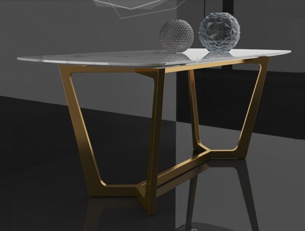 Lixra Elegant Rectangular Marble Dining Table-Set