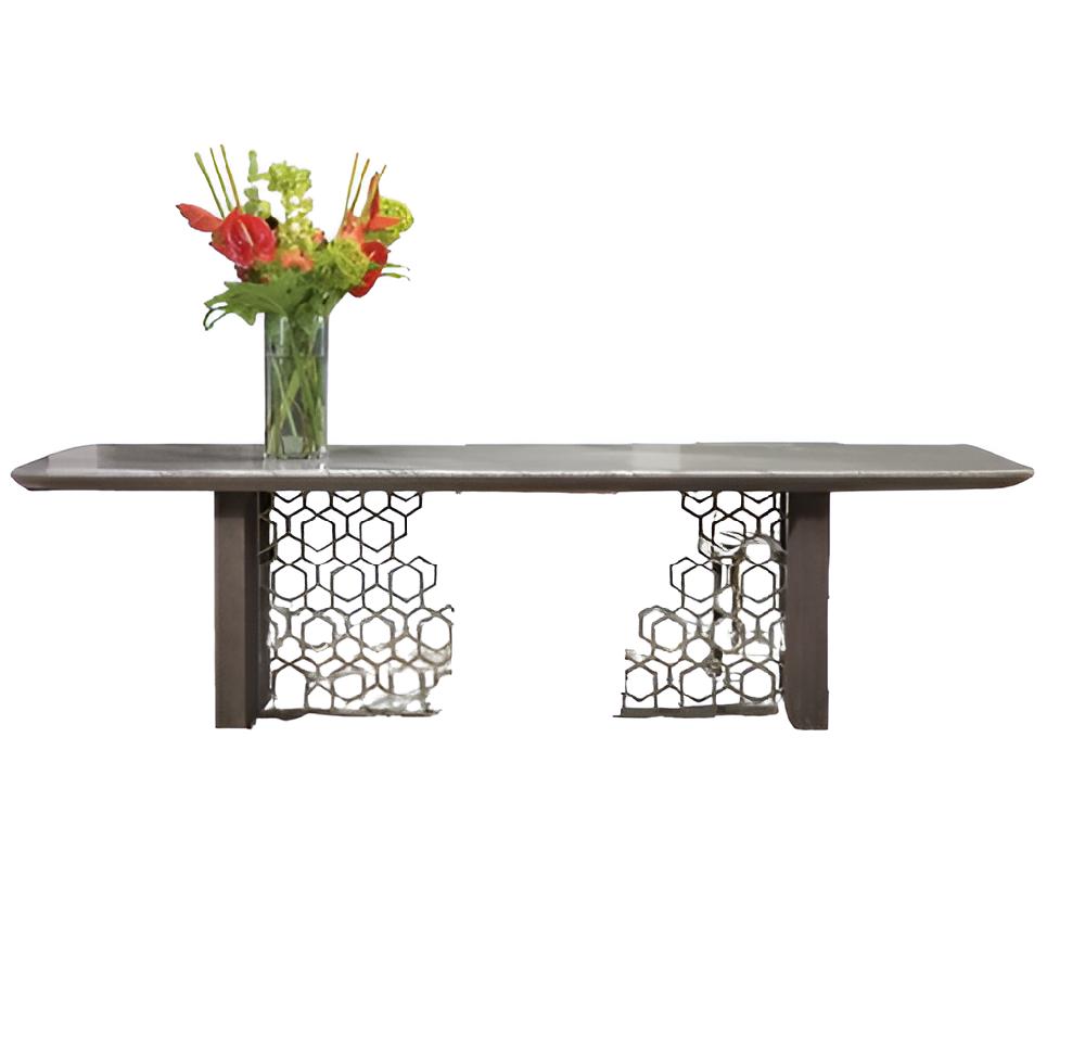 lixra Elegant Rectangular Marble Dining Table