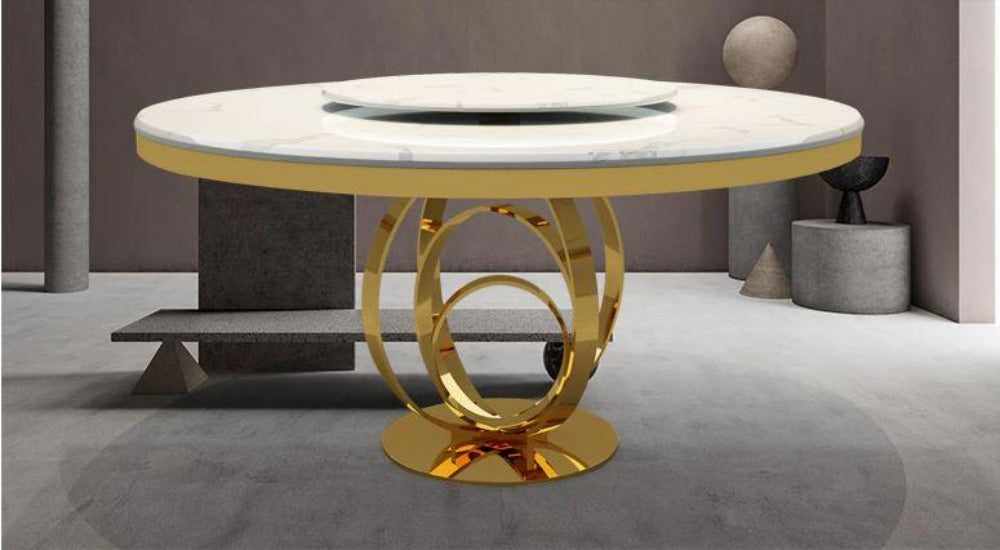 Lixra Elegant Round Marble Dining Table