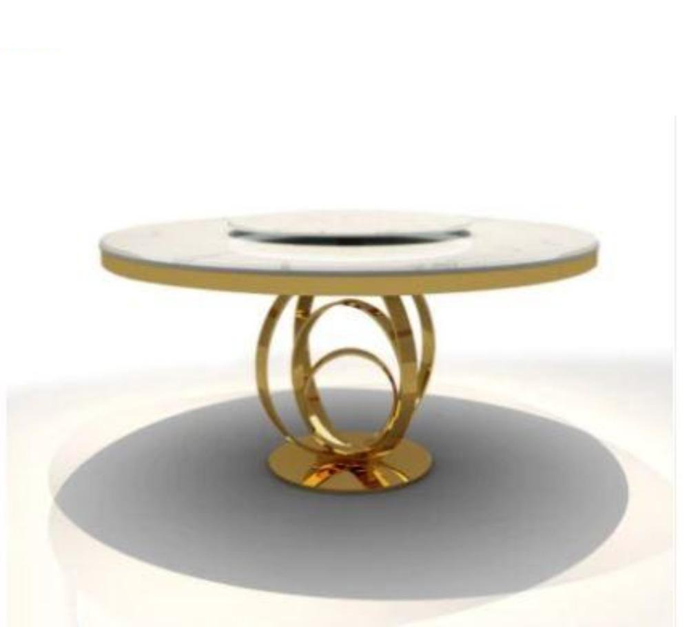 lixra Elegant Round Marble Dining Table
