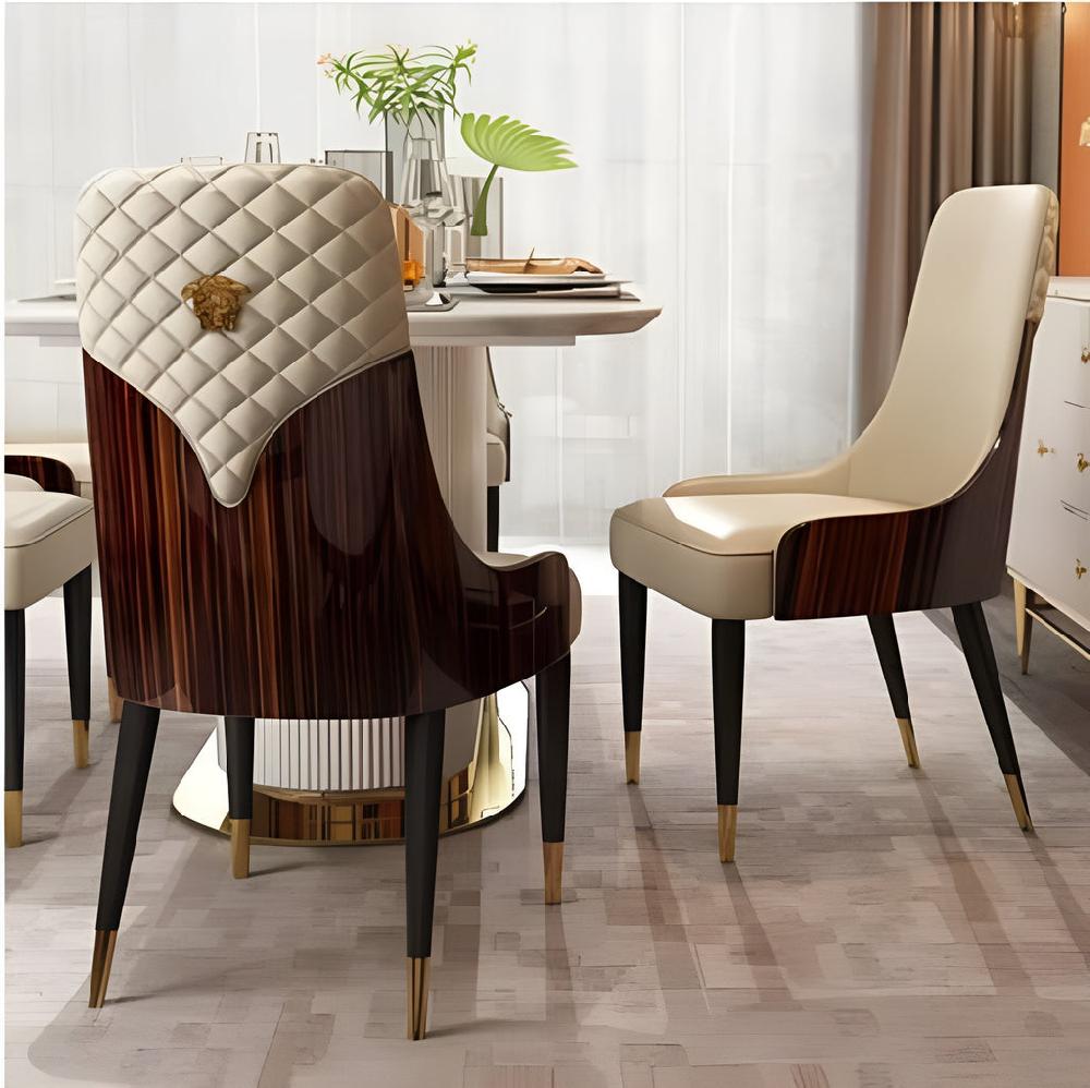 Lixra Elegant Set Of 4 Leather Dining Chairs